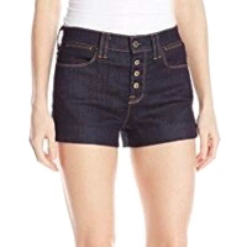 7 For All Mankind Biancha Exposes Button Fly Jean Shorts